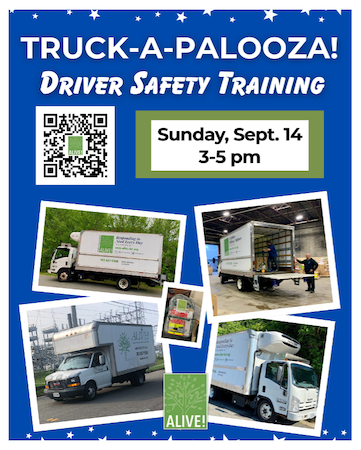 Ever wondered what it’s like to drive a box truck, guide one in reverse, or safely unload it?

Come find out at  ALIVE!'s Truck-A-Palooza! Driver Safety Training . This free event is open to all, but advance registration is requested. Register today at: alive-inc.org/we-need-volunt…