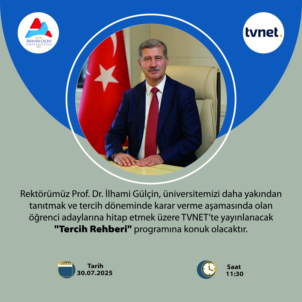 Ağrı İbrahim Çeçen Üniversitesi (@aicuni2007) on Twitter photo Üniversite tercihi yapacak tüm öğrenci adaylarımızı TVNET ekranlarına bekliyoruz.📌
<a href="/ProfGulcin/">Prof. Dr. İlhami Gülçin</a> #AğrıİbrahimÇeçenÜniversitesi #Ağrı #YKS2025 #YKSTercih Üniversite tercihi yapacak tüm öğrenci adaylarımızı TVNET ekranlarına bekliyoruz.📌
<a href="/ProfGulcin/">Prof. Dr. İlhami Gülçin</a> #AğrıİbrahimÇeçenÜniversitesi #Ağrı #YKS2025 #YKSTercih