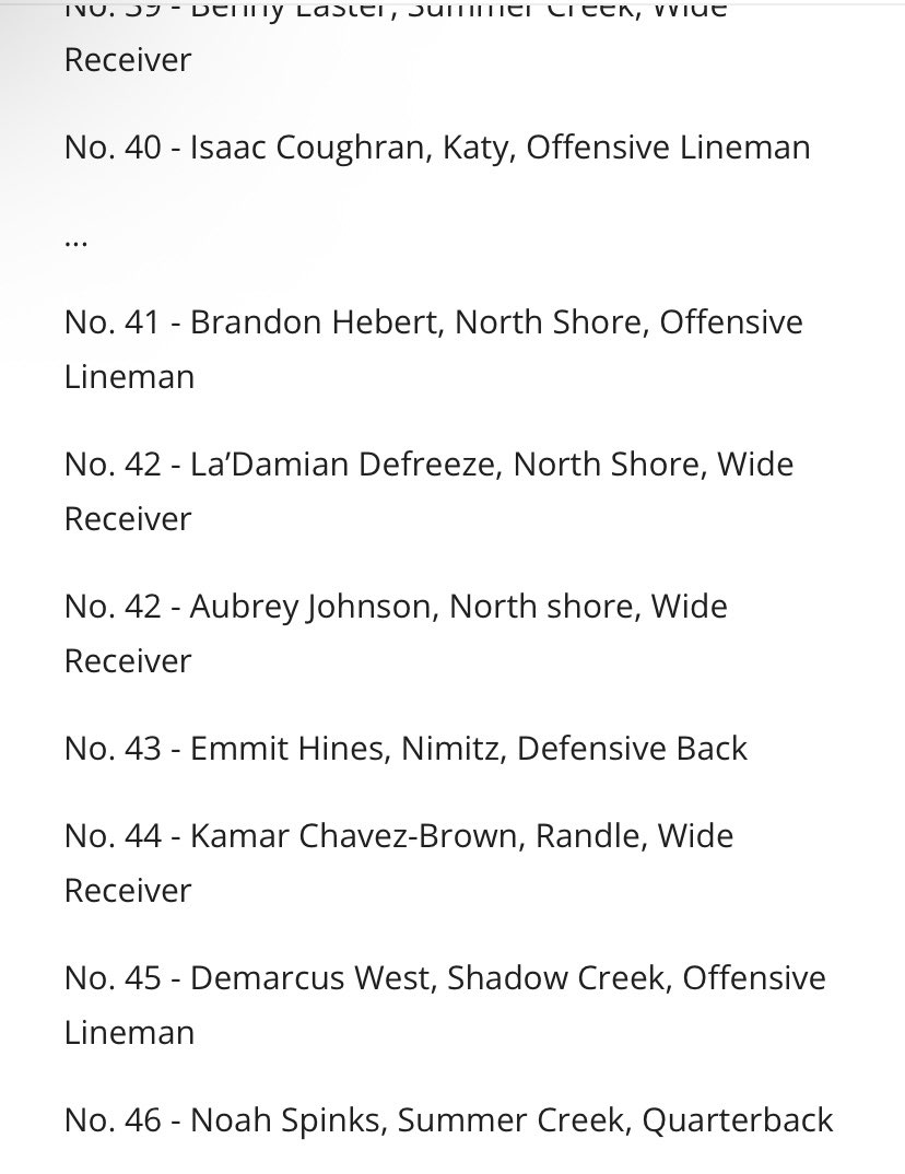 Emmitt “Junebug” Hines (@lockup2_) on Twitter photo #AGTG Im blessed to be ranked 43rd in Houston, im not done yet tho <a href="/NimitzCoogsFB/">Aldine Nimitz Football</a> <a href="/Coach_Harmon/">Cornelius Harmon, M.Ed</a> <a href="/Jalil_Johnson21/">Jalil Johnson</a> #AGTG Im blessed to be ranked 43rd in Houston, im not done yet tho <a href="/NimitzCoogsFB/">Aldine Nimitz Football</a> <a href="/Coach_Harmon/">Cornelius Harmon, M.Ed</a> <a href="/Jalil_Johnson21/">Jalil Johnson</a>