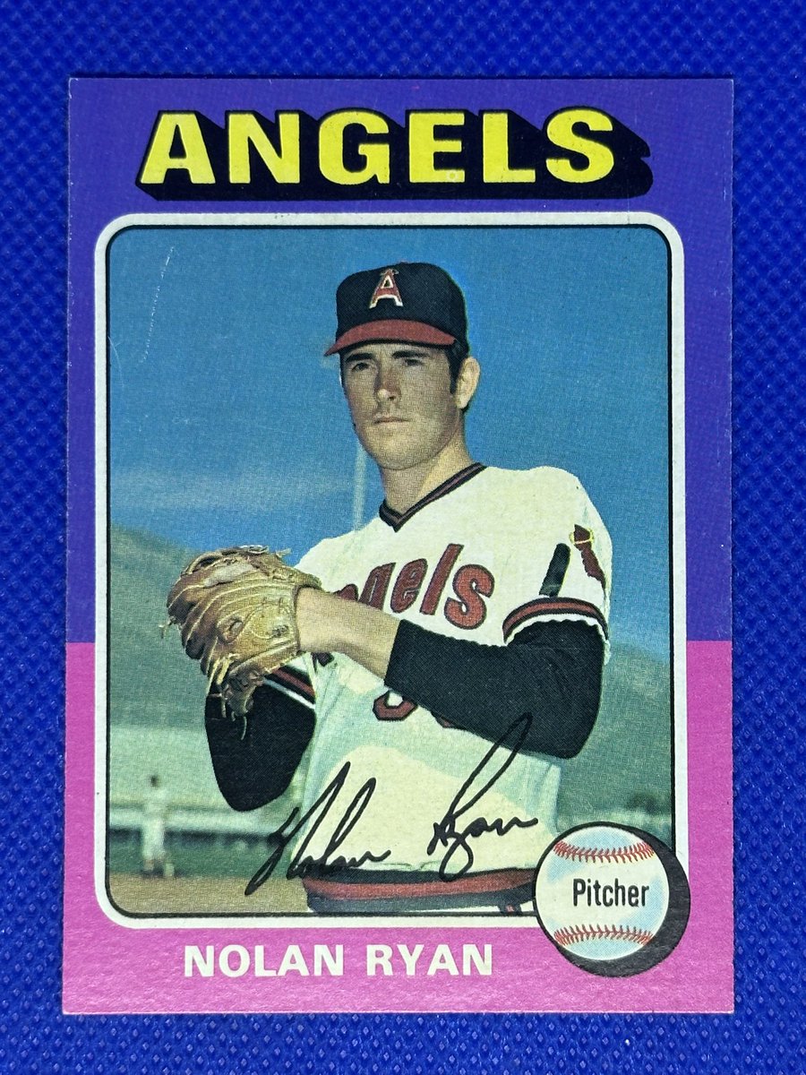 DocsSportsCard1's tweet image. Come join the stack sale! “Vintage house cleaning!”

$35

1975 Topps Nolan Ryan * EXMT? * beauty, whatever that scratch lookin thing is top left, it’s not into the card 🤷🏻‍♂️ in the printing?

Plz see pinned tweet for rules and info.  Thx for looking! 😃