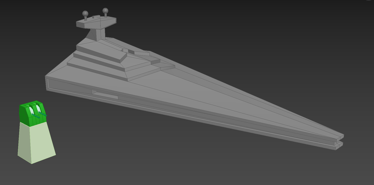 TrollripperZ's tweet photo. 2 weeks left to finish my game project for the uni (space racing game). This is going to be little low poly star destroyer. An homage for the franchise that inspired my idea. https://t.co/qcuV7pxfbl