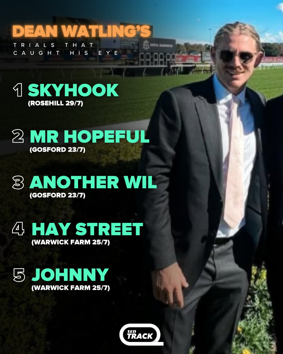 SENTrack (@sen_track) on Twitter photo The 'Trial Guys' Matt Morton & <a href="/deanwatling/">Dean Watling</a> have dropped their top 5 best trials they've seen in recent times! ✍️
<a href="/SENGiddyUp/">Giddy Up With Gareth Hall</a> | <a href="/bet365_aus/">bet365 Australia</a> The 'Trial Guys' Matt Morton & <a href="/deanwatling/">Dean Watling</a> have dropped their top 5 best trials they've seen in recent times! ✍️
<a href="/SENGiddyUp/">Giddy Up With Gareth Hall</a> | <a href="/bet365_aus/">bet365 Australia</a>