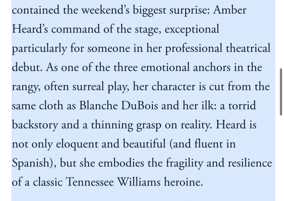 “Heard is not only eloquent and beautiful (and fluent in Spanish), but she embodies the fragility and resilience of a classic Tennessee Williams heroine.”