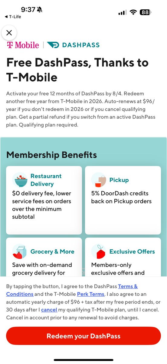 SaiyanDeezy's tweet photo. @TMobile Tuesday giving away a free year of Dash Pass for its t-mobile Tuesday customers. @DoorDash #DashPass #tmobiletuesday https://t.co/wxmKWg3XpG