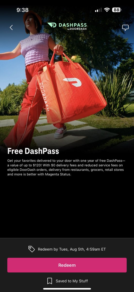 SaiyanDeezy's tweet photo. @TMobile Tuesday giving away a free year of Dash Pass for its t-mobile Tuesday customers. @DoorDash #DashPass #tmobiletuesday https://t.co/wxmKWg3XpG