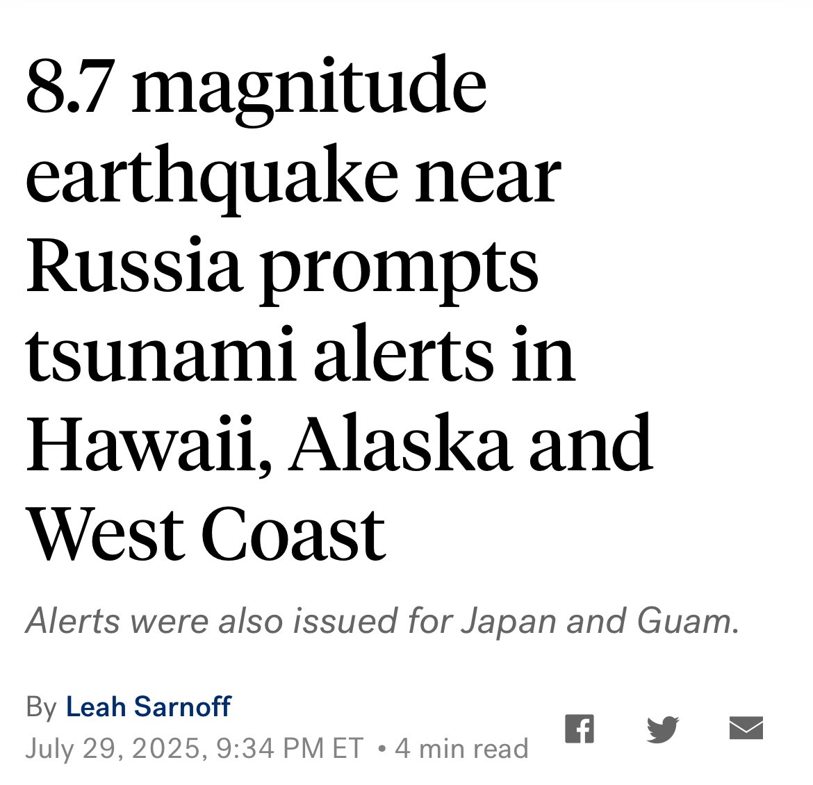 EFFING X WON’T POST TSUNAMI WARNING! This is my 3rd try! 

🚨Hawaii Tsunami Warning!
2 sirens went off!
2 EBS to phones! 
Time to hit 7:15Opm Hawaii time!

Hawaii and Alaska Warnings! 
Try to get to higher ground please!
Bring food, water and pet food!
🙏🙏🙏🙏