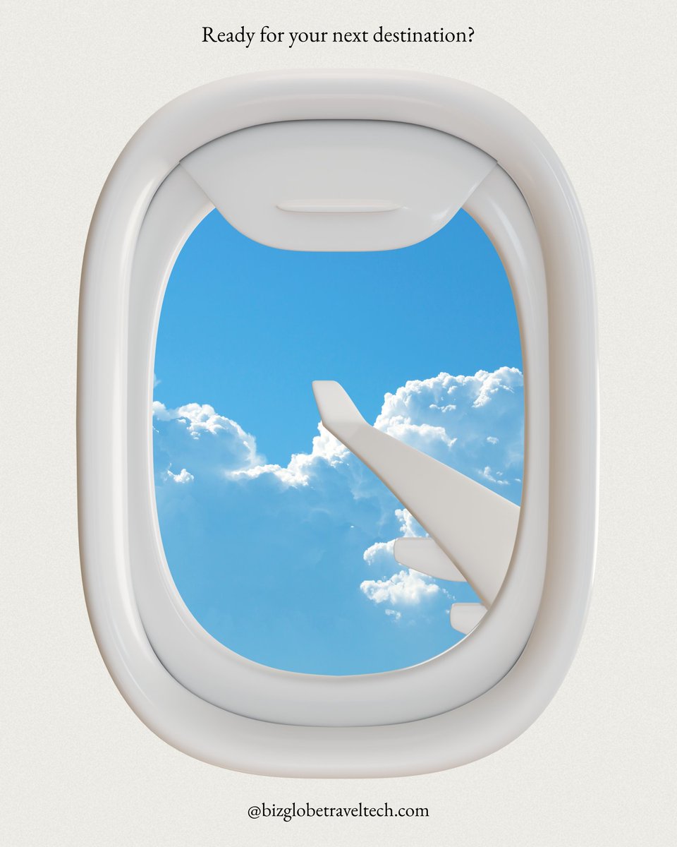 Bizglobetravel's tweet photo. Your next adventure begins at 30,000 feet. 🌍✈️
Where are you flying next? Let us plan it for you!
#TravelWithBizglobe #NextDestination #Wanderlust #FlightView #WindowSeatViews #AdventureAwaits #BookYourTrip #TravelIndia #B2BTravel #B2CTravel #ExploreWithUs #SkyIsTheLimit https://t.co/gDIsAclNAr