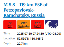 The earthquake has now been upgraded to 8.8 magnitude.