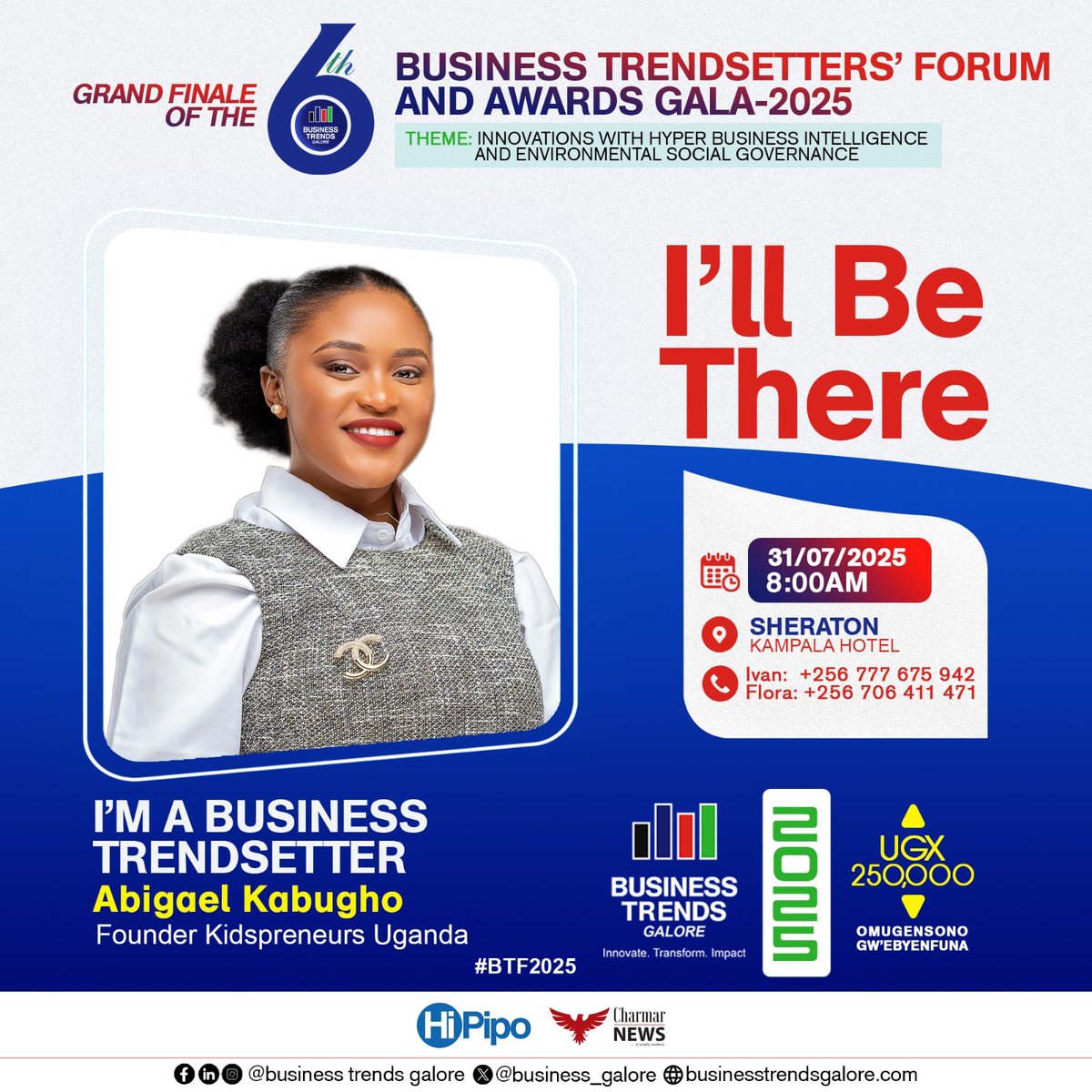 Abigael Kabugho, Founder of Kidspreneurs Uganda, confirmed her presence at the 6th Business Trendsetter's Forum and Gala Awards-2025. 🤝

Abby is a testimony to empowering young entrepreneurs and shaping the future. Let’s invest in our youth and nurture innovation! 👊