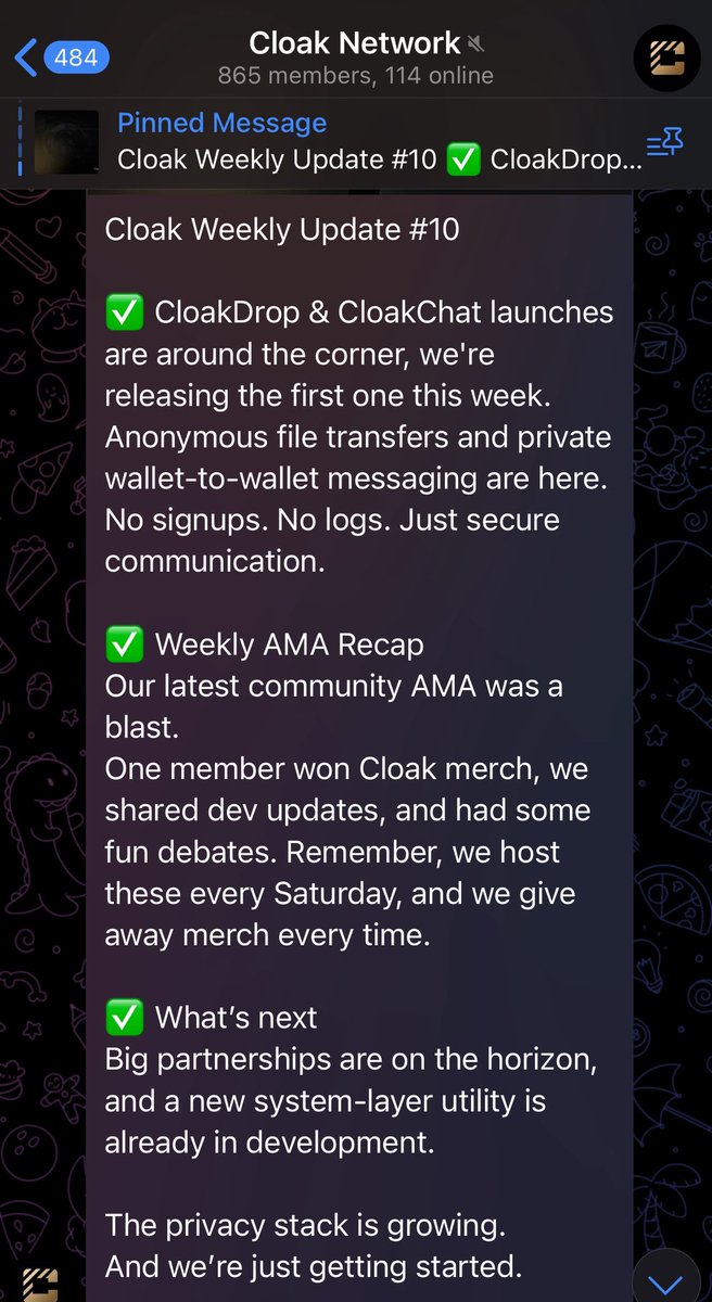 Hunter_sats's tweet photo. I FOMO WITH POLO 🫵
Whales has been quietly accumulating $CLOAK around these levels . Polo is making #privacy great again 👏
#STR3 funds are already hinting of whats coming 👀
One day you ll look back and say “ how the f I didnt load more of this 🥲 “
Cloakers W 🫡
@IncomeSharks time to get more eyes on this one 👀
Join TG for more updates .