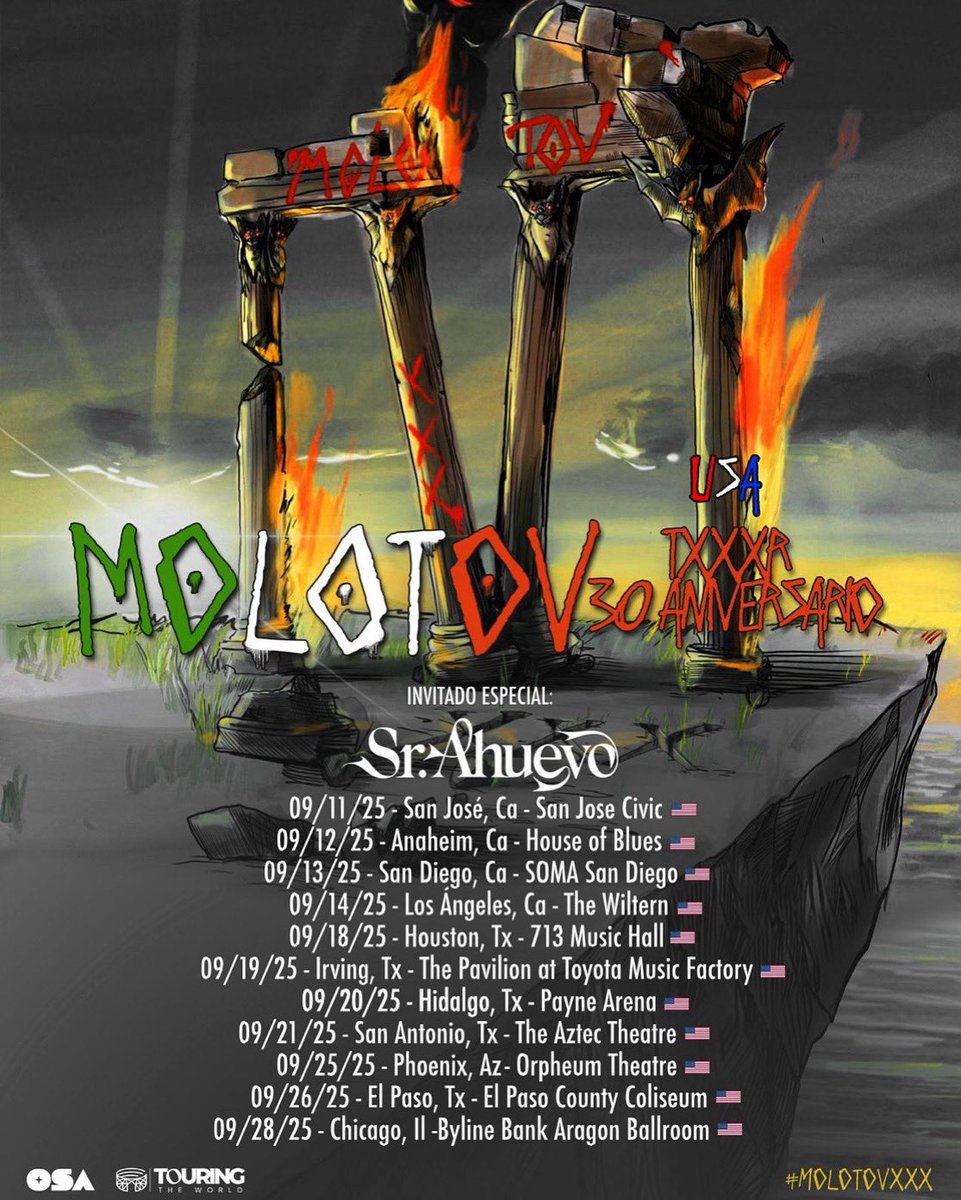 Hoy, con más amor, más música y más historia en el corazón, les comparto que este septiembre 2025 estaré cumpliendo ese sueño: ser artista telonero en la gira de 30 años de <a href="/MolotovBanda/">Molotov</a>.
Gracias por acompañarme en este viaje. @losalananaya
Nos vemos en el camino. 💛🔥🎸