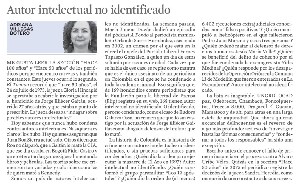 Adriana Villegas Botero (@adrivillegas) on Twitter photo Acá está la versión impresa de mí columna de hoy en <a href="/elespectador/">El Espectador</a>. elespectador.com/opinion/column… Acá está la versión impresa de mí columna de hoy en <a href="/elespectador/">El Espectador</a>. elespectador.com/opinion/column…