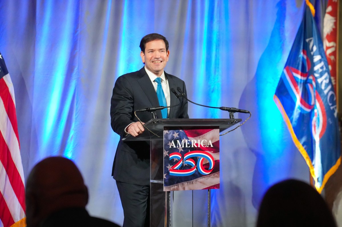 Secretary Marco Rubio (@secrubio) on Twitter photo Honored to speak at the <a href="/America250/">America250</a> dinner tonight as we count down to the 250th anniversary of our nation’s founding.
As <a href="/POTUS/">President Donald J. Trump</a> has made clear, #America250 will be a celebration of all that has made America great. 🇺🇸 Honored to speak at the <a href="/America250/">America250</a> dinner tonight as we count down to the 250th anniversary of our nation’s founding.
As <a href="/POTUS/">President Donald J. Trump</a> has made clear, #America250 will be a celebration of all that has made America great. 🇺🇸