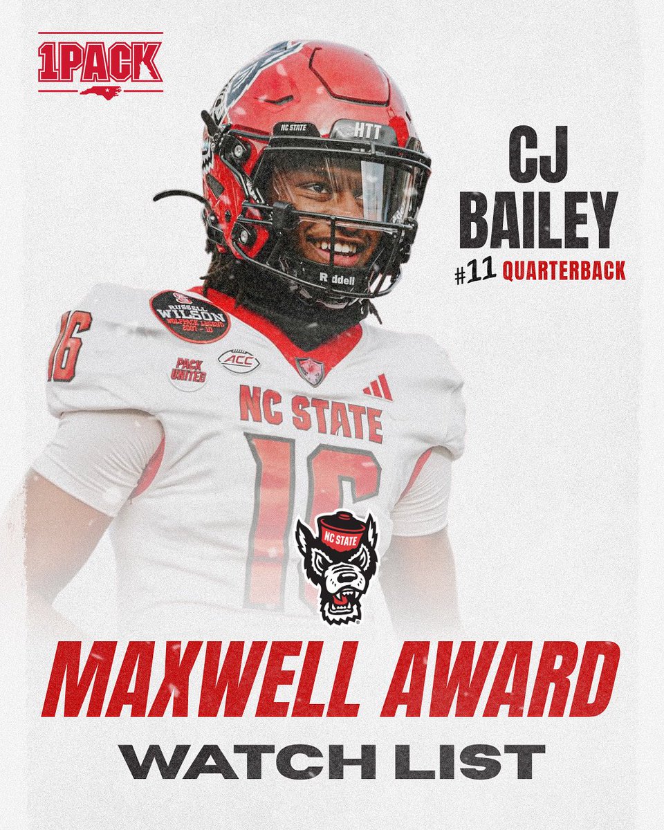🐺 On the rise!
CJ Bailey earns a spot on the Maxwell Award Watch List 🏆🔥
#1pack1goal