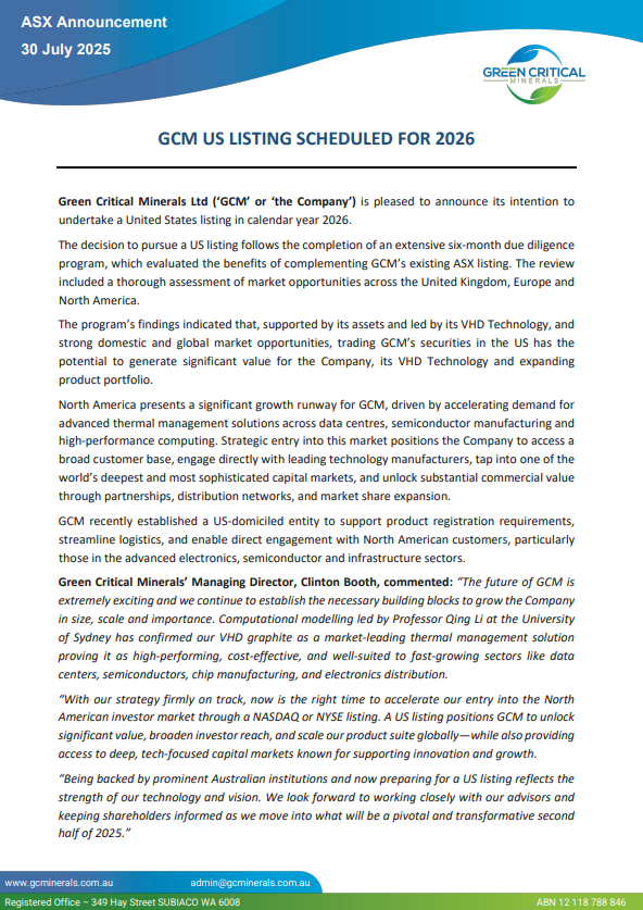 ASXGCM's tweet photo. $GCM will undertake a US listing in CY26. 
Led by the VHD Technology, &amp; strong domestic &amp; global market opportunities, trading $GCM securities in the US has potential to generate significant value for $GCM, its VHD Technology &amp; expanding product portfolio

https://t.co/uaTQbHLa9N https://t.co/13Joa5Xw81