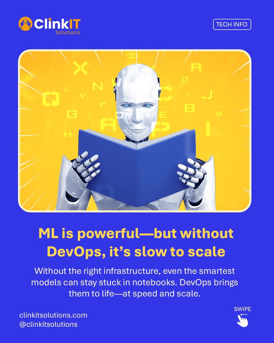 ClinkITph's tweet image. Without DevOps, even the smartest AI won&apos;t scale. Ready for ML that delivers? 

Let&apos;s chat. clinkitsolutions.com/work-with-us/ 

#DevOpsPractices #ClinkITSolutions #SoftwareDevelopment #Developers