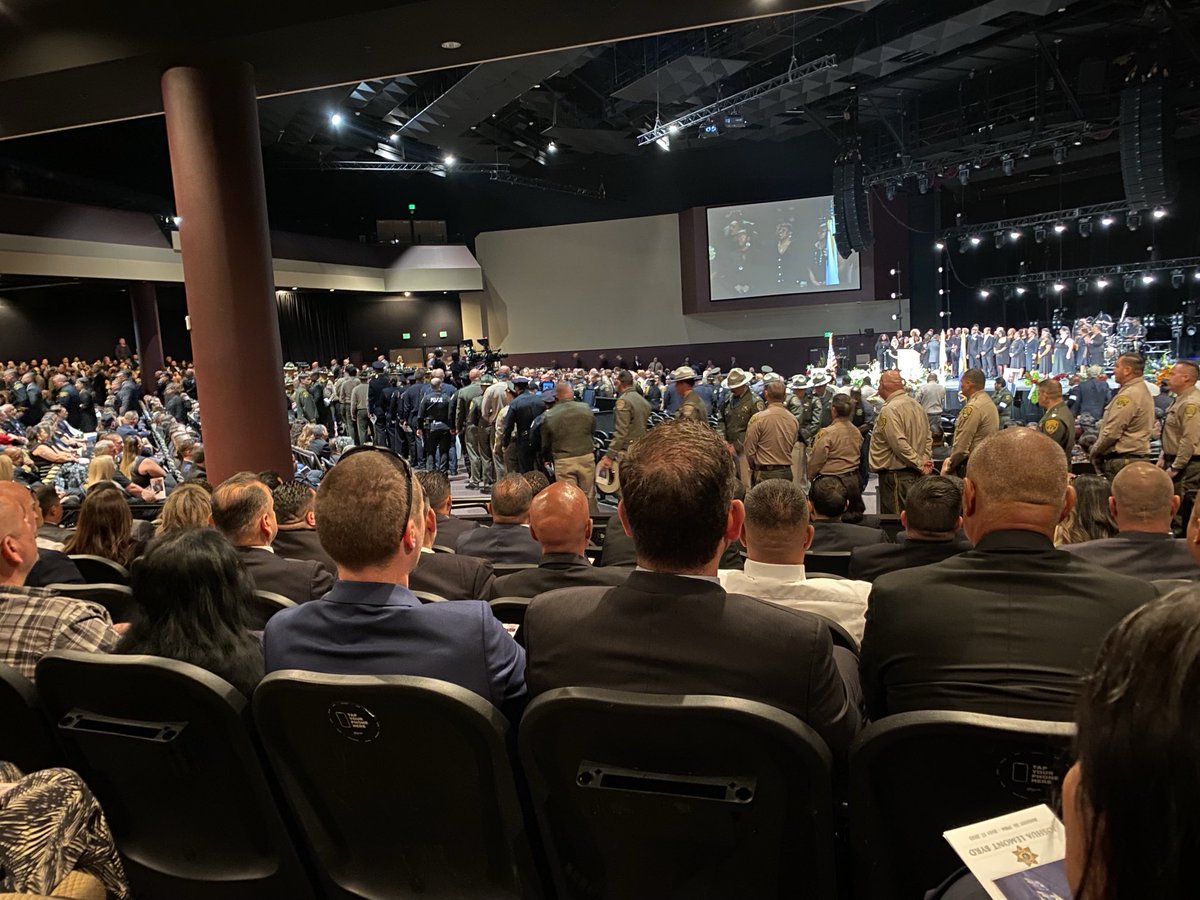 I attended the service for fallen CCPOA hero Joshua Byrd, killed in the line of duty. Fittingly huge crowd observing a service expertly presided by Chaplain Mindi Russell. All very moving and our thoughts and sympathies go to his family in their grief.