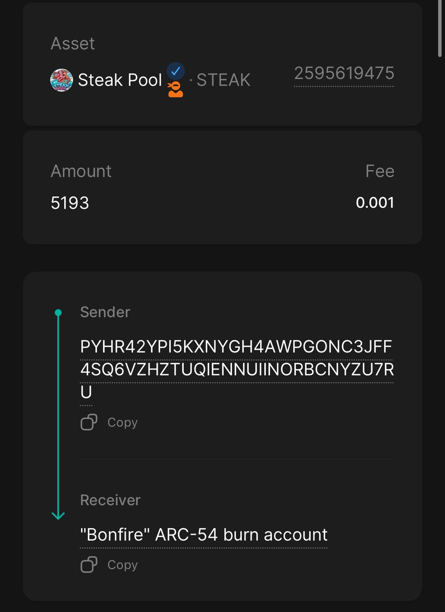 🔥 Day 34 of the #STEAK burn campaign

Another daily burn locked in. The supply keeps shrinking. The pressure keeps building.

This isn’t hype it’s math.
Stake while there’s still steak. 🥩

#Algorand #VOI #SteakPool #Crypto #DeFi #75DayBurn