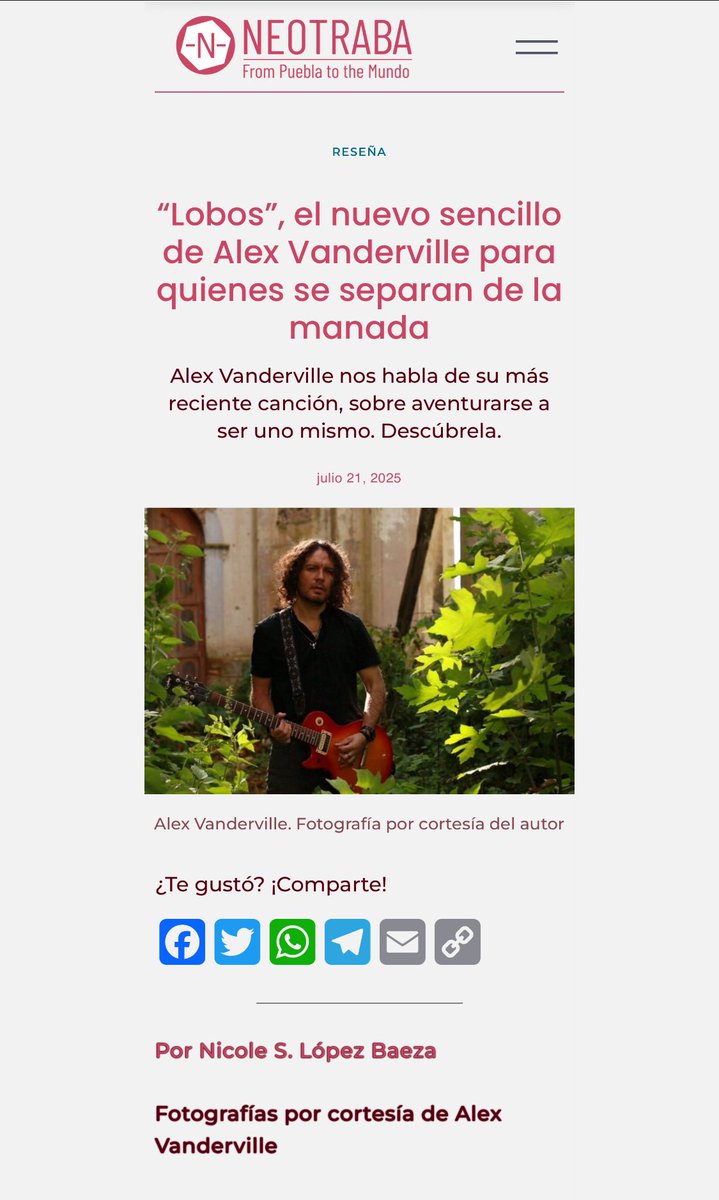 <a href="/AlexVandMusic/">Alex Vanderville</a> nos habla de su más reciente canción: “Lobos”, sobre aventurarse a ser uno mismo.

¡Gracias <a href="/neotraba/">Neotraba</a> por el espacio!

#AlexVanderville #MúsicaIndependiente #NuevoRockLatino #DescubreMúsica #ArtistasQueInspiran #RockEmergente #TalentoMexicano

<a href="/musheep_/">Musheep</a> <a href="/HeyGroover/">Groover</a>