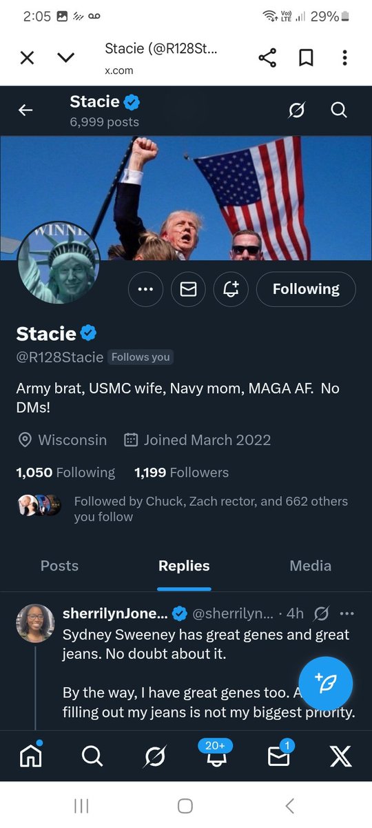 Can we get this patriot some more friends, they will f.b please give <a href="/R128Stacie/">Stacie</a> a follow, repost 💪 🫶 👊 💥 💯 🇺🇸