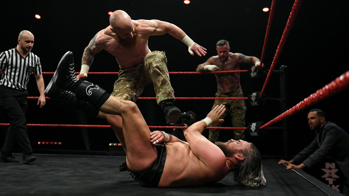 NXTUK_Legacy's tweet image. July 29, 2021:

At BT Sport Studios, #MoustacheMountain (#TylerBate &amp;amp; @trentseven) def. #Symbiosis (@The_Primate_ &amp;amp; T-Bone) in a physical main event; and then were mockingly congratulated by #NXTUK Tag Team Champions #PrettyDeadly (@KitWilson_PD &amp;amp; @EltonPrince_PD).

📸 WWE