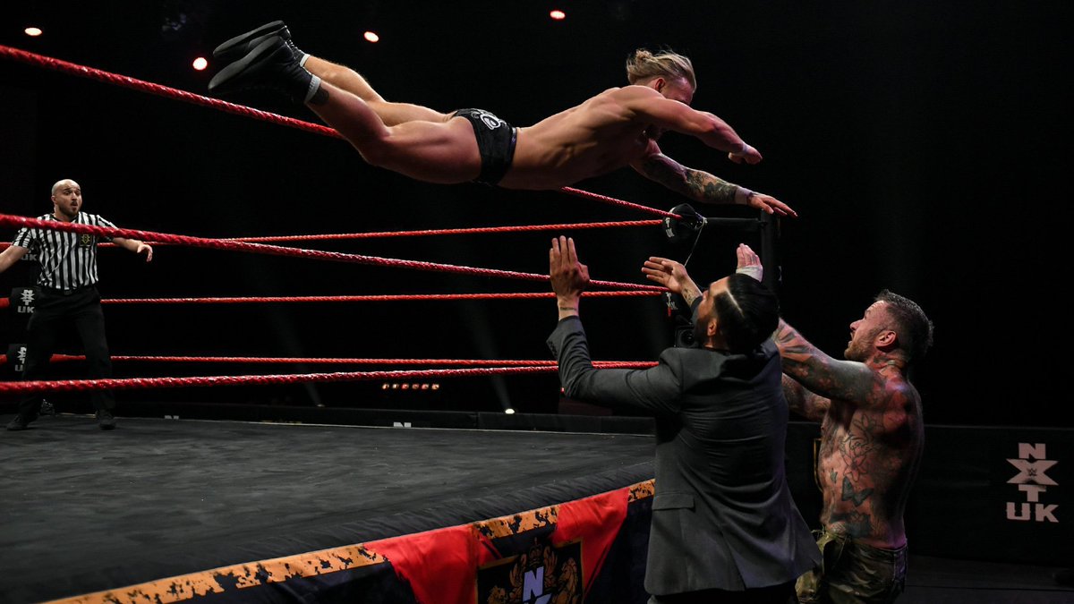 NXTUK_Legacy's tweet image. July 29, 2021:

At BT Sport Studios, #MoustacheMountain (#TylerBate &amp;amp; @trentseven) def. #Symbiosis (@The_Primate_ &amp;amp; T-Bone) in a physical main event; and then were mockingly congratulated by #NXTUK Tag Team Champions #PrettyDeadly (@KitWilson_PD &amp;amp; @EltonPrince_PD).

📸 WWE