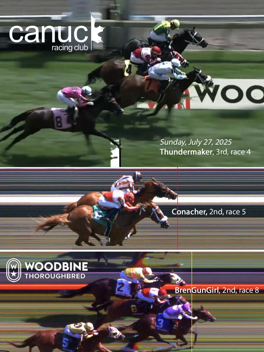 With so much distance between gate and wire, it's amazing how thoroughbred racing so often comes down to a game of inches. We finished 3-for-3 in the money Sunday <a href="/WoodbineTB/">Woodbine Racetrack</a> and this is how close it was to our red &amp; white silks winning all three races. Exhilarating sport!