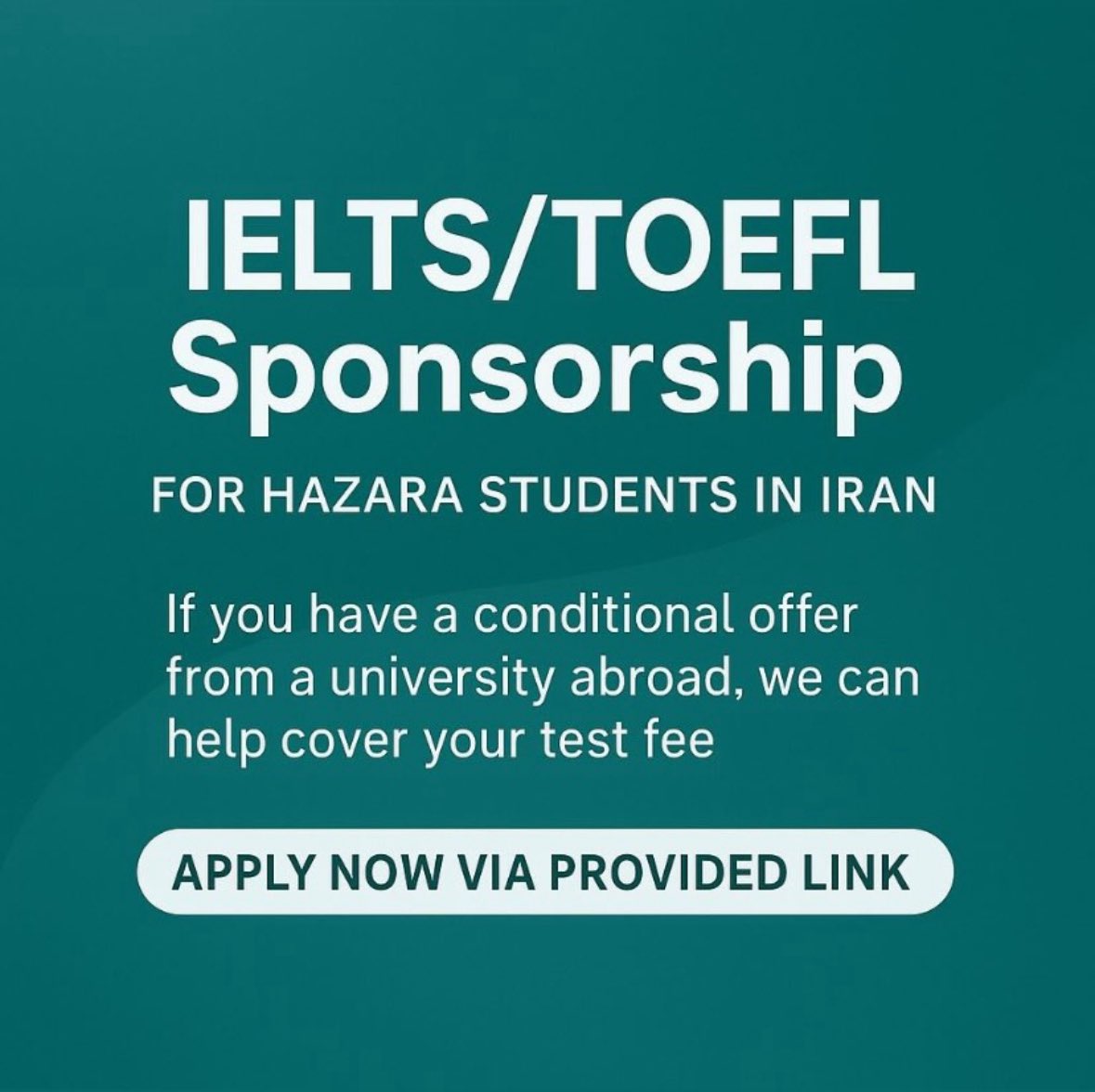 edouardsafdari's tweet photo. IELTS/TOEFL SPONSORSHIP
For HAZARA students in Iran

https://t.co/azIHTW4wzw https://t.co/lWRldVIdaV