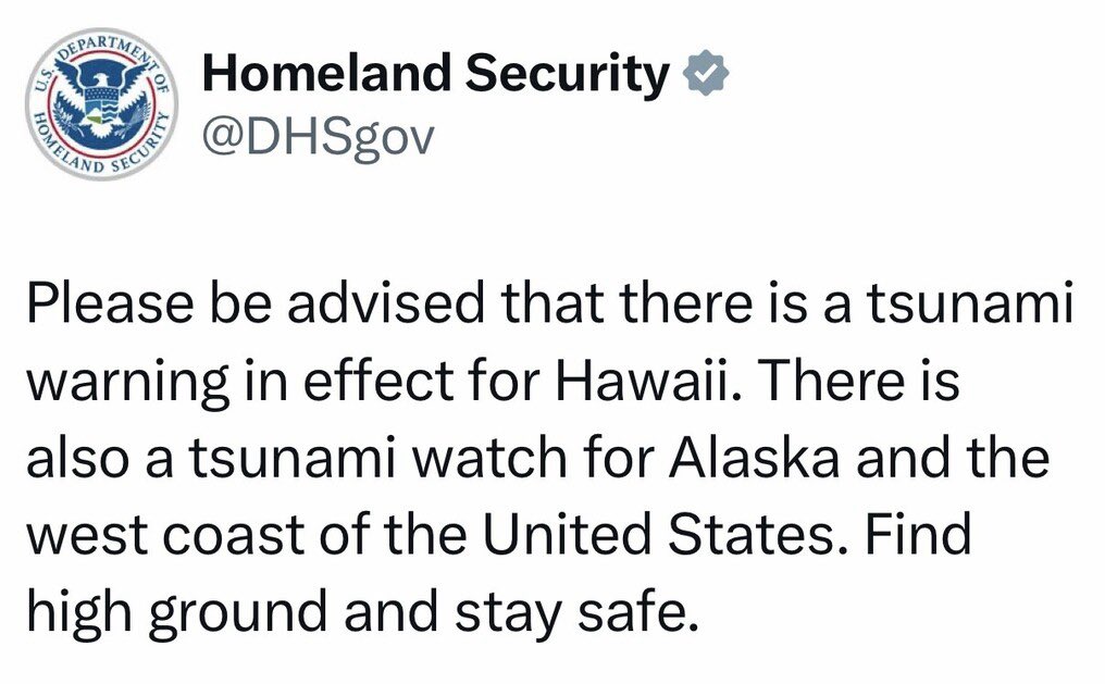 What’s going on with this weather? Tsunami … stay safe!