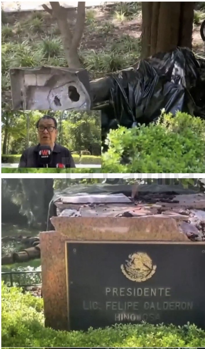 En nuestro país ni la naturaleza, ni los mexicanos lo quieren. Un árbol cayó justo sobre la estatua de Felipe Calderón en Los Pinos… y la derribó. Hasta el viento sabe que lo espurio no merece pedestal.