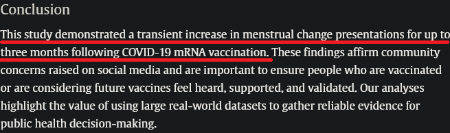 AB34555325's tweet photo. Aktuelle Studie bezüglich Menstruationsveränderungen nach C-19-Injektion:

"Diese Studie zeigte einen vorübergehenden Anstieg von Beschwerden über Menstruationsveränderungen bis zu drei Monate nach der COVID-19-mRNA-Impfung..."

>>> https://t.co/T16ccUBsEz https://t.co/ROejwXDHJi