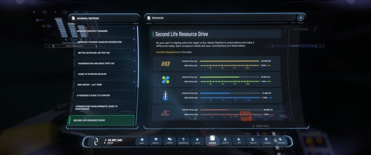 The #StarCitizen grind is over!  I had to complete the last mission in a 'borrowed' Constellation as someone showed up to my mission marker in an F8C and did some damage to my F7M just as my mission completed.... I was able to take them out, but not much of my ship was left!