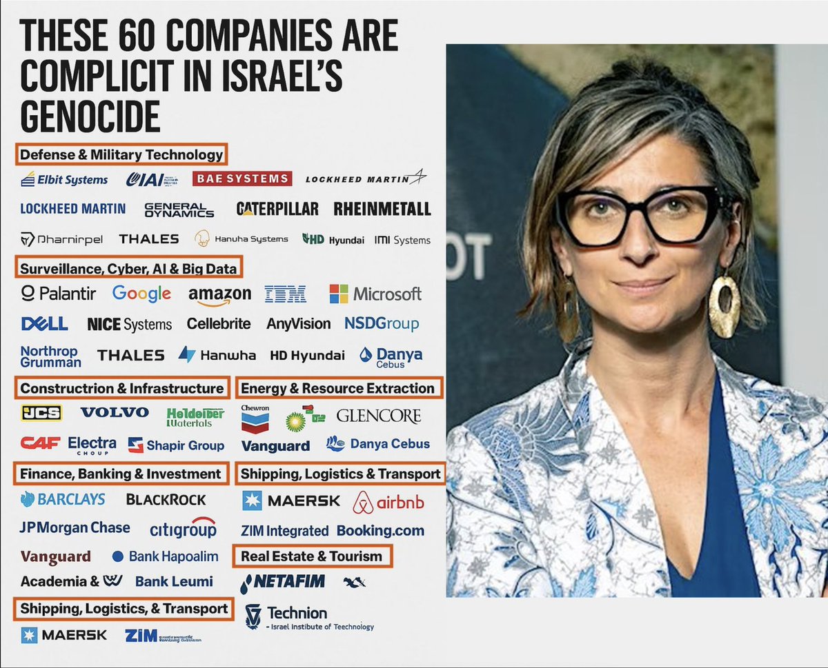 UN Special Rapporteur Francesca Albanese published a Report EXPOSING these 60 Companies Complicit in Aiding Israel