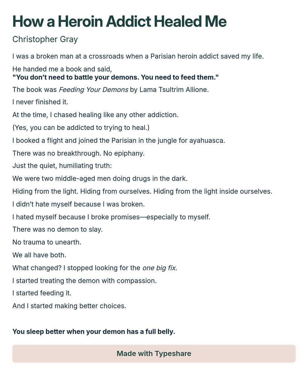 kristofer_gray's tweet photo. I didn’t hate myself because I was broken.
I hated myself because I broke promises.
Here’s the story.
📖👇 https://t.co/YHqa8NQlIx