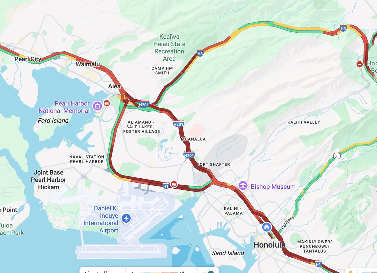 This is what the traffic looks like.
Please be patient. I know it's really hard. But it's better for everyone, and you. 
NEW: Likelike Hwy is now OPEN in the Honolulu bound direction. The work suspended for the rest of the day. 
#hitraffic