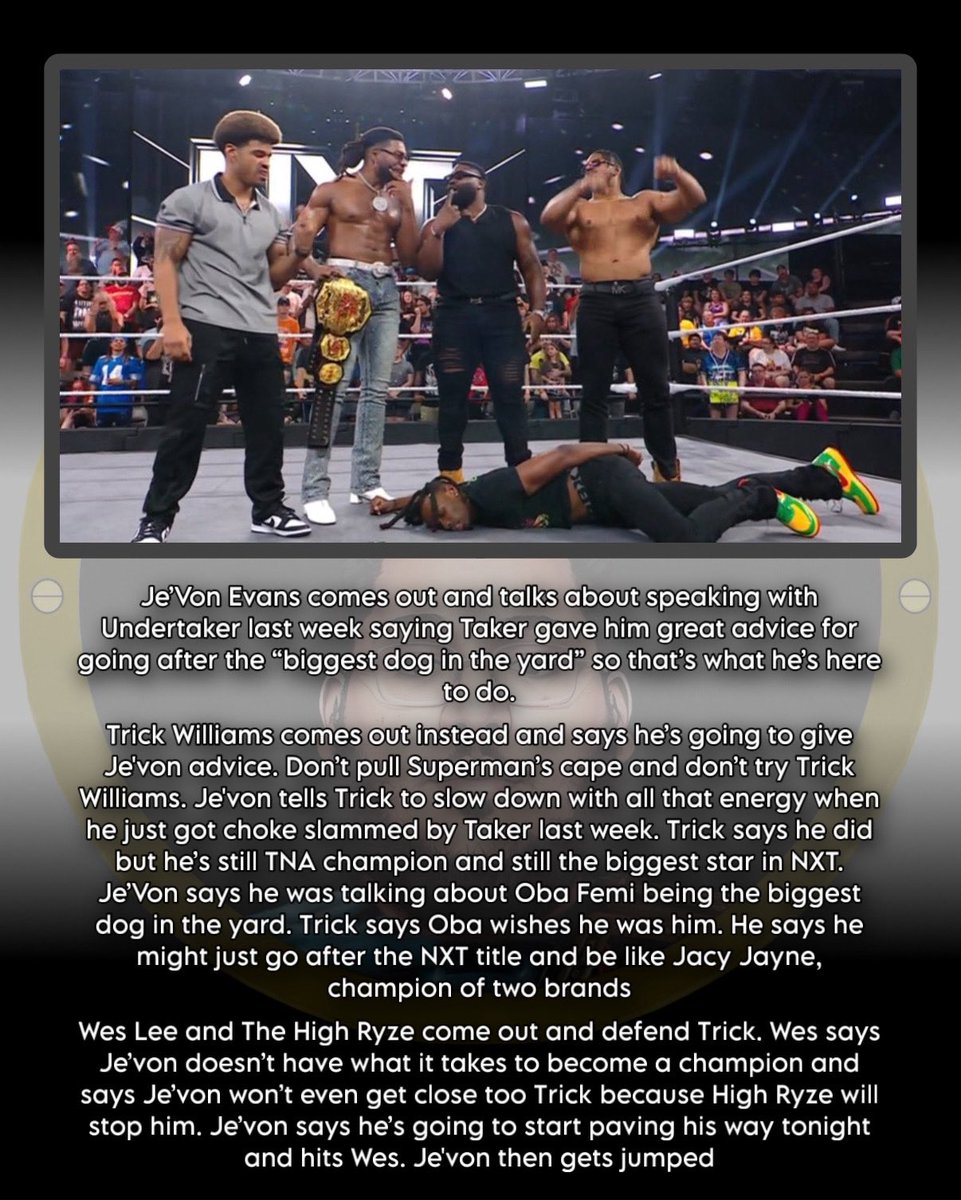 _ggmikeg's tweet photo. NXT Highlights! (7/29/25)
What did you think of tonight's episode?
#wwe #smackdown #wweraw #RawOnNetflix #nxt #wwenxt #wwefan #wwereaction #wrestling #niajax #jevonevans #tonydangelo #trickwilliams #blakemonroe #obafemi #santinomarella #ethanpage https://t.co/L7QxVYk23r