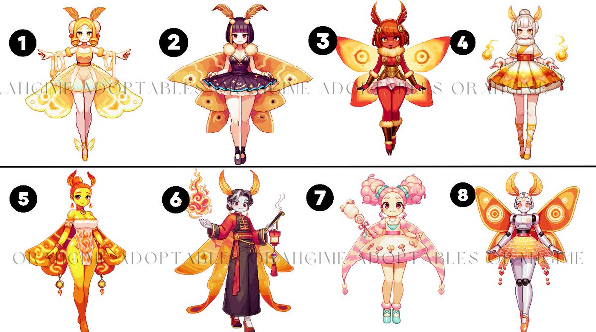orangimee's tweet photo. [OPEN] Fire Moth Pixel Batch

💸 $6 each – Set Price

🛒 DM or Comment to claim!

#originalcharacter #characteradopt #adoptables #furryadopt #mothgirl #pixelartcharacter #ocforsale #fantasyadopt #mothwings #pastelgoth #pixeldesign #cutepixel #adoptauction #mothsona https://t.co/Uwti4f85Fb