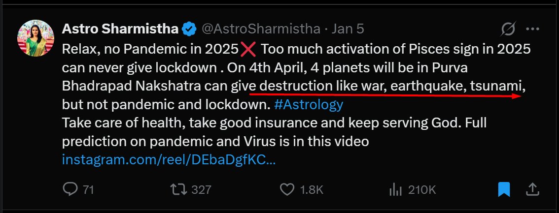 WokePandemic's tweet image. Indian astrologer @AstroSharmistha predicted about Tsunami