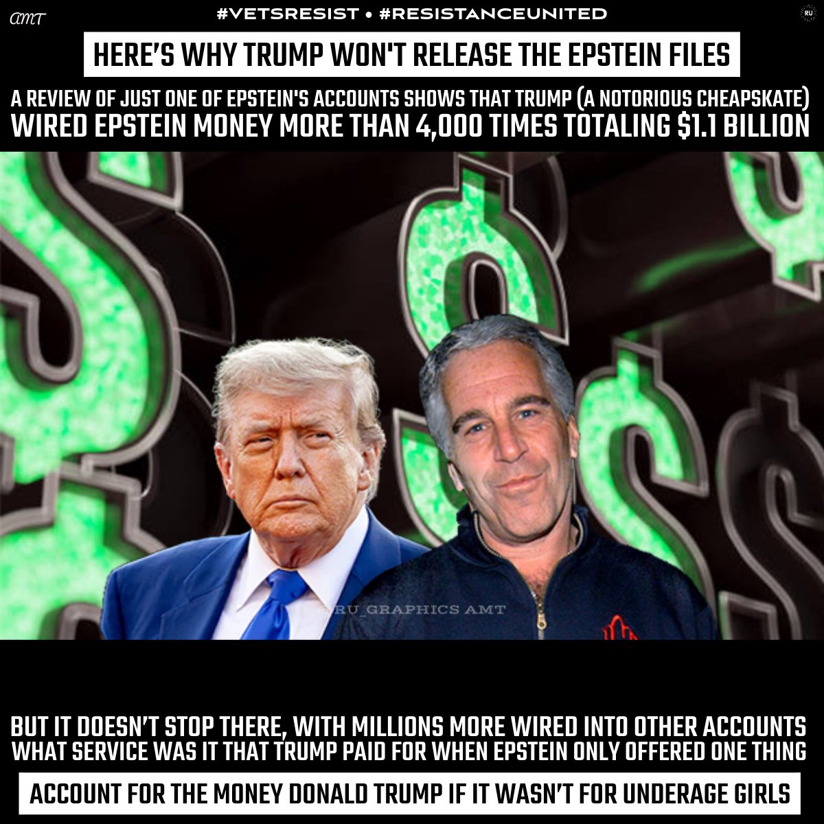 Trump was wiring Epstein money. What was it for? Moneylaundering? Epstein hid money in offshore anonymous accounts? Or was it payment for pimp Epstein's teenage underage girls?
It's nefarious. It should be investigated by forensic accountants
x.com/EastEndJoe/sta…