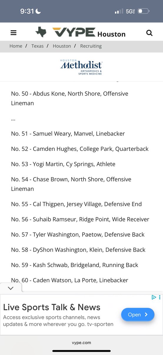 Cael Thigpen (@caelthigpen) on Twitter photo Thankful and blessed to be ranked as the 55th prospect in Houston via <a href="/vypehouston/">VYPE Houston</a>!!! <a href="/jvfalconsath/">Jersey Village Athletics</a> <a href="/coach_nich/">coach nichols</a> <a href="/CoachNorris3/">L. Norris</a> Thankful and blessed to be ranked as the 55th prospect in Houston via <a href="/vypehouston/">VYPE Houston</a>!!! <a href="/jvfalconsath/">Jersey Village Athletics</a> <a href="/coach_nich/">coach nichols</a> <a href="/CoachNorris3/">L. Norris</a>