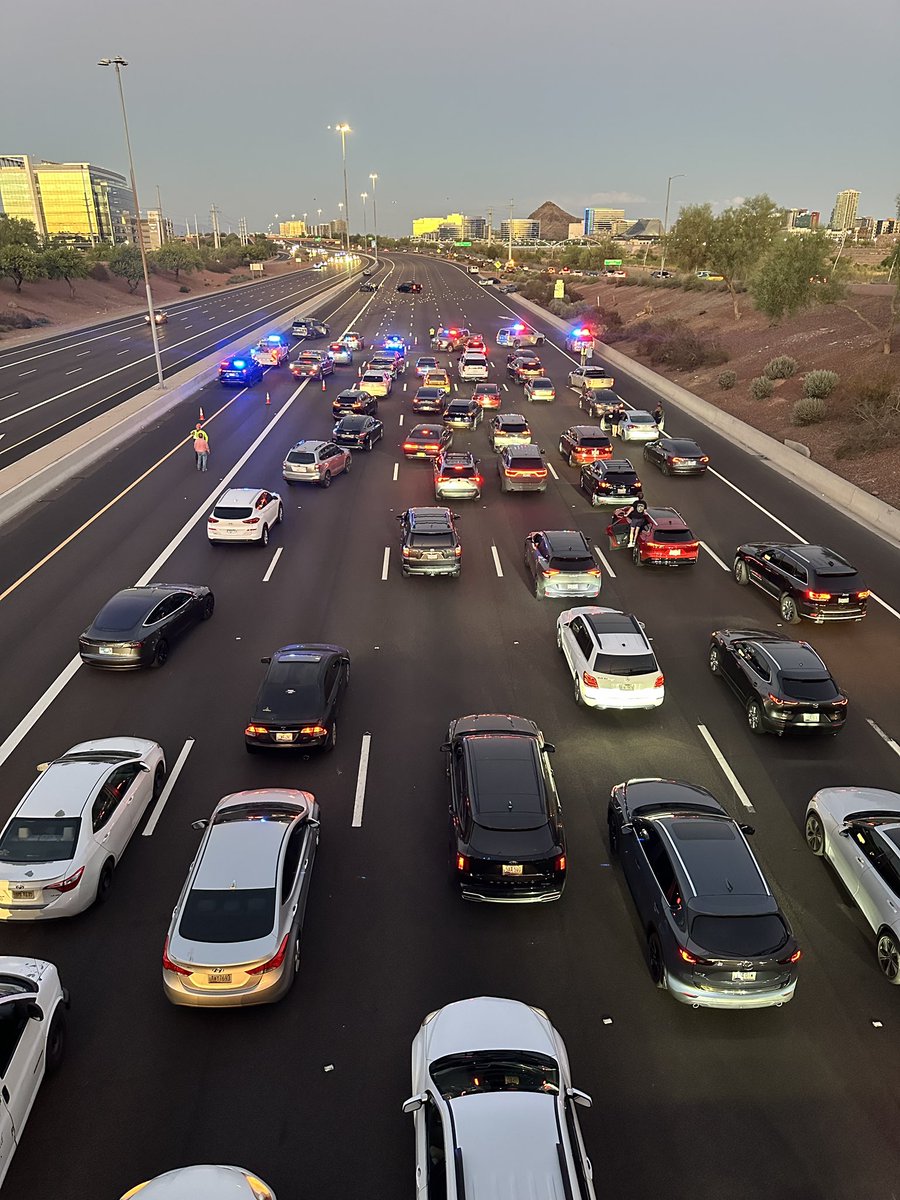 Eastbound loop 202 at Priest Drive is completely shut down from a crash involving 6 cars. 5 people injured with one suffering life threatening injuries. DPS is investigating. At this time they don’t know when it will be re-open. <a href="/12News/">12 News</a>