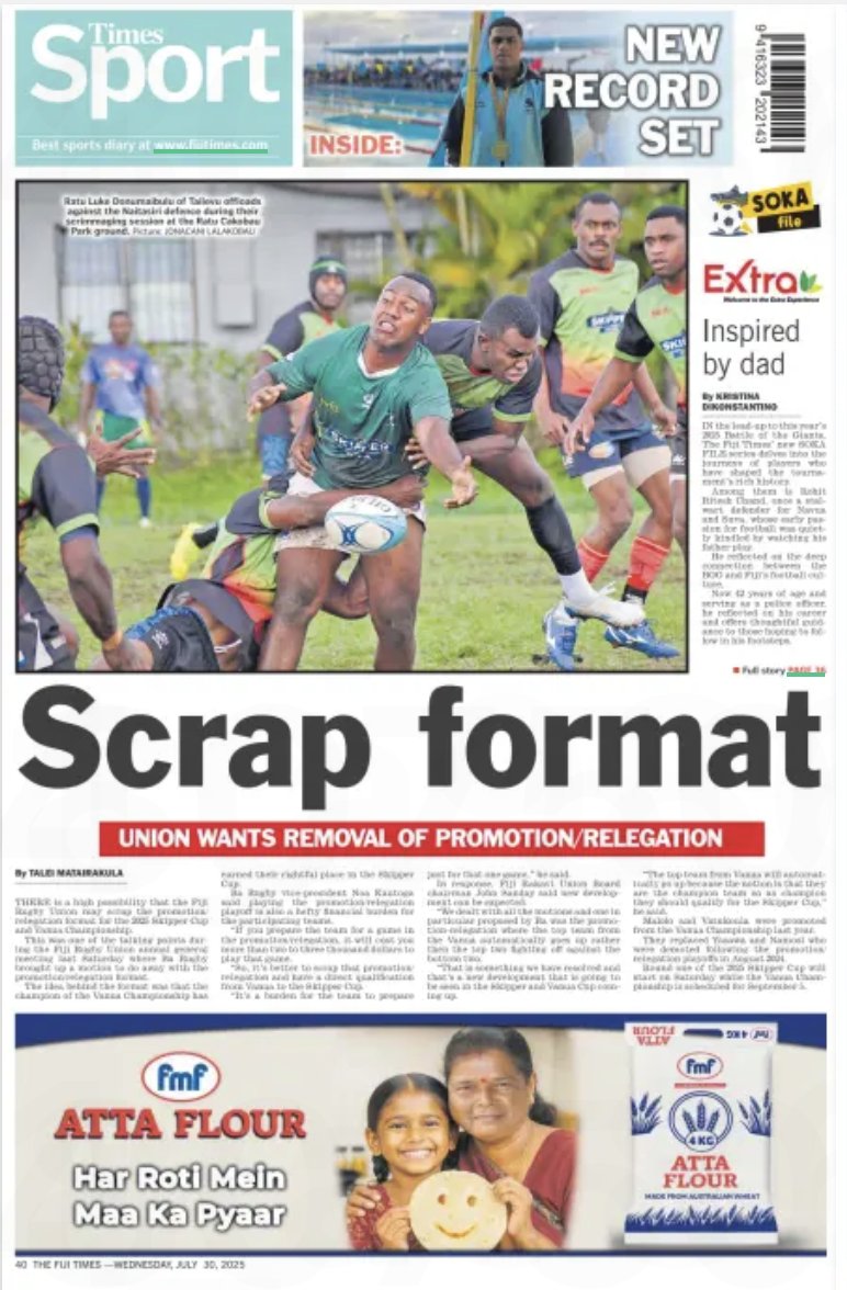 Fiji dailies for Wednesday July 30 <a href="/fijitimes/">The Fiji Times</a> <a href="/fiji_sun/">Sun_fiji</a>