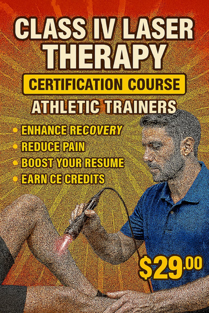 🔥 Athletic Trainers! Boost your skills &amp; career with Class IV Laser Therapy.Reduce pain. Speed recovery. Treat athletes better.🎯 Earn CE credit. Get certified. Get noticed.👇Enroll now: iceu.com/course/Class-I… #ATCEUs #LaserTherapy #AthleticTraining #SportsMedicine #ICEUcourses