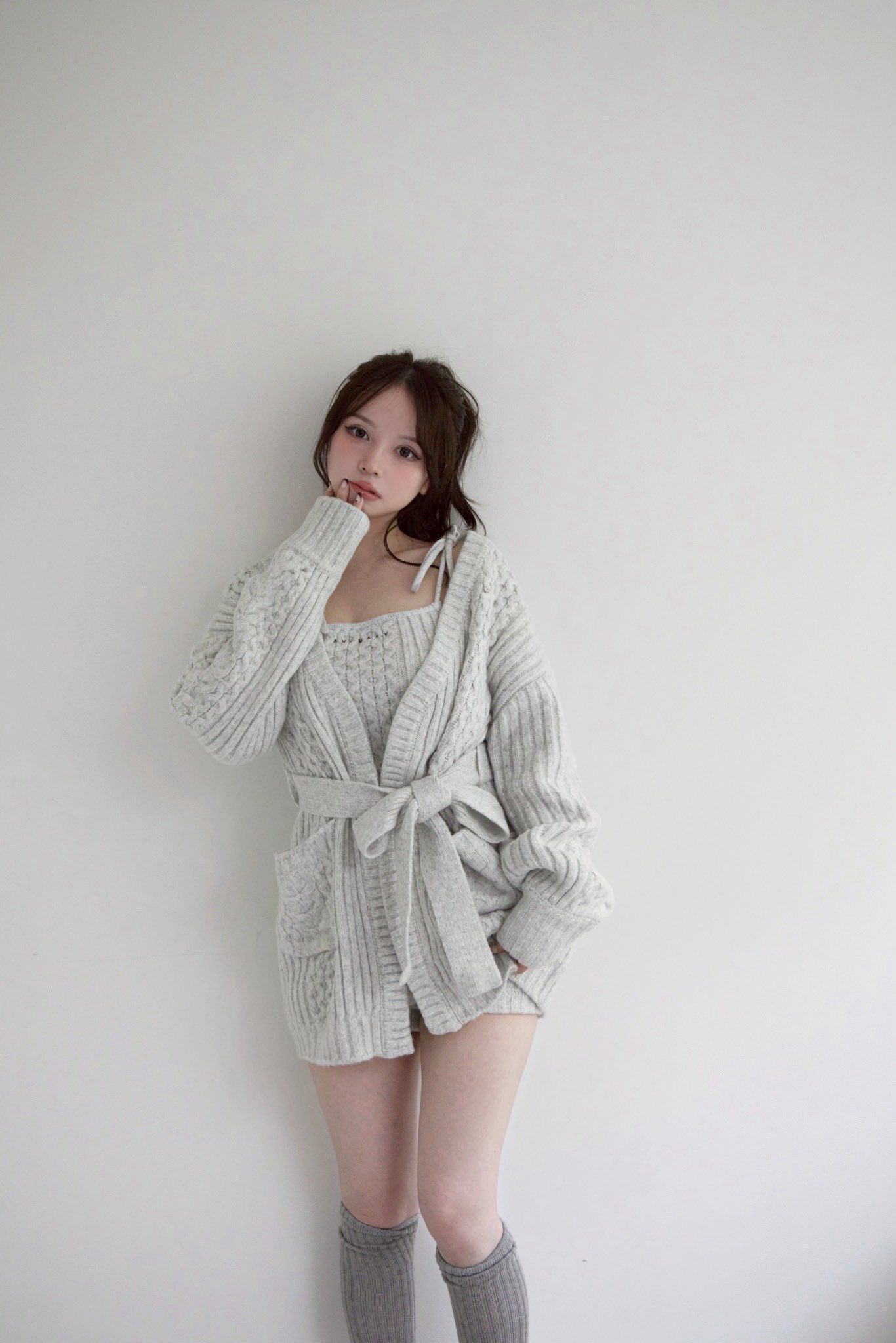 トップス Hug knit cardigan lightgrey ANDMARY andmary on X: 