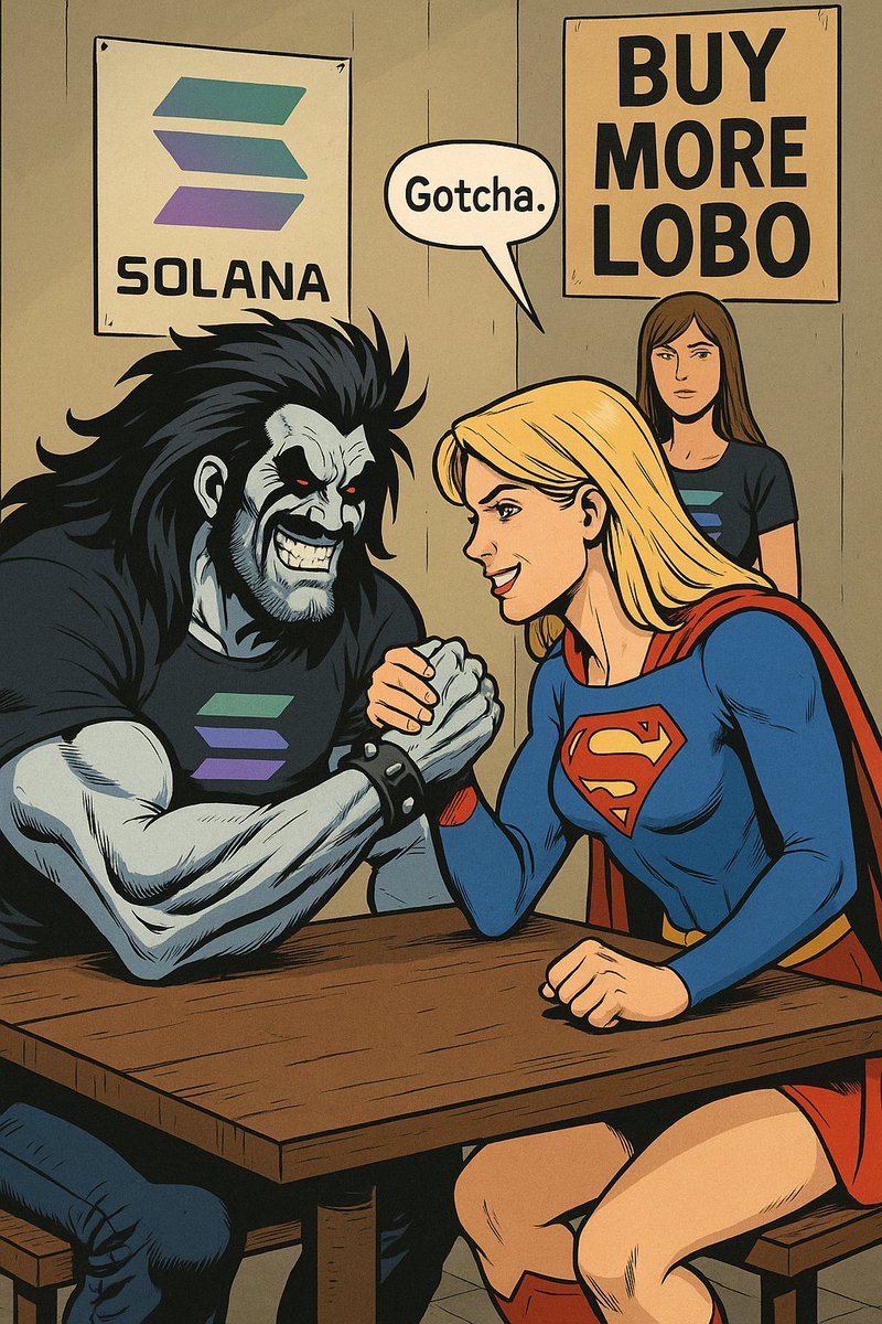 YOLO126a's tweet image. 🎯 Target locked: Solana dominance.
💬 Supergirl talks trash.
🧠 Lobo builds the brand.
Get the token the galaxy’s talking about.
$LOBO
CA: 7Uyf9YqAgRWFk86HAC9sVTsERwwrHiALPLzwAQNcpump
#ComicCoin #SolanaHustle