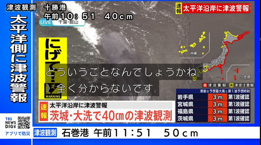 クジラ「・・・」

千葉県館山市では津波の影響かどういう理由かは不明だがクジラが横転中