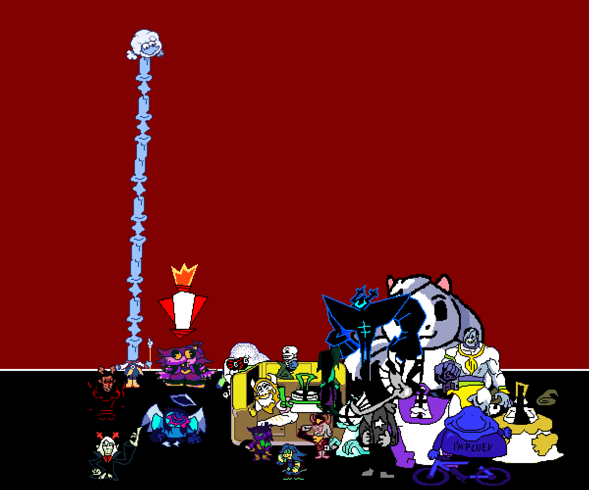 MorganFost58601's tweet photo. Behold, the ultimate deltarot!
(Thank you for the sprites, @teox1759)
#Deltarune #DeltaruneChapter7 https://t.co/OeVaNEdJir