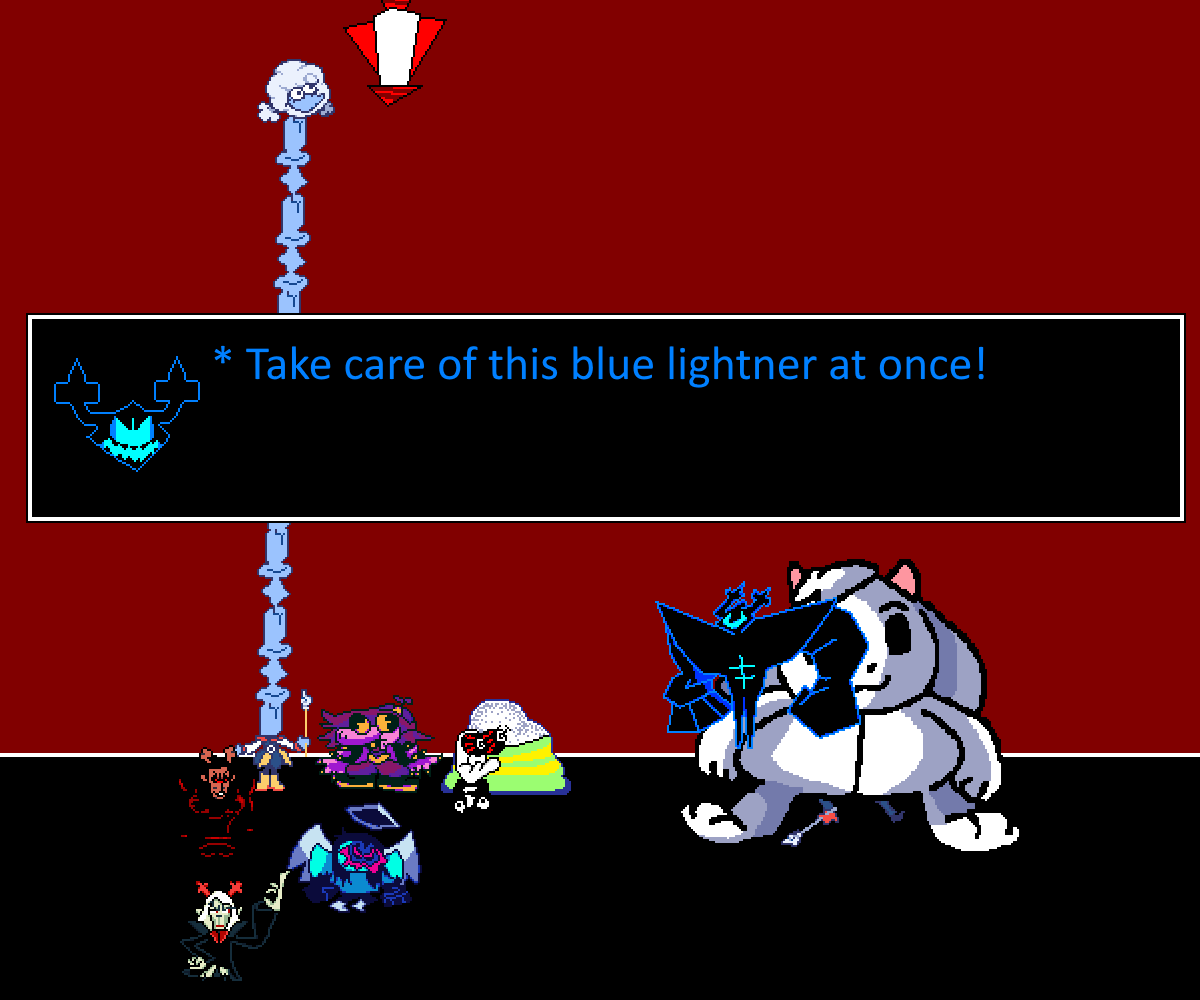 MorganFost58601's tweet photo. Behold, the ultimate deltarot!
(Thank you for the sprites, @teox1759)
#Deltarune #DeltaruneChapter7 https://t.co/OeVaNEdJir