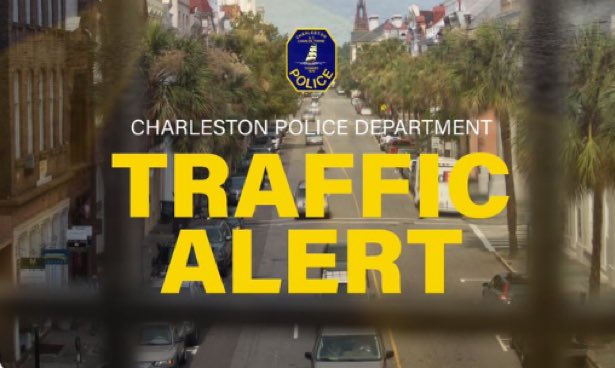 I-26 West is closed between the Septima P. Clark Parkway and the Mount Pleasant Street exit. A CPD cruiser was struck while blocking traffic for a disabled vehicle. Two officers were transported to a local hospital with non-life-threatening injuries. Please use an alternate