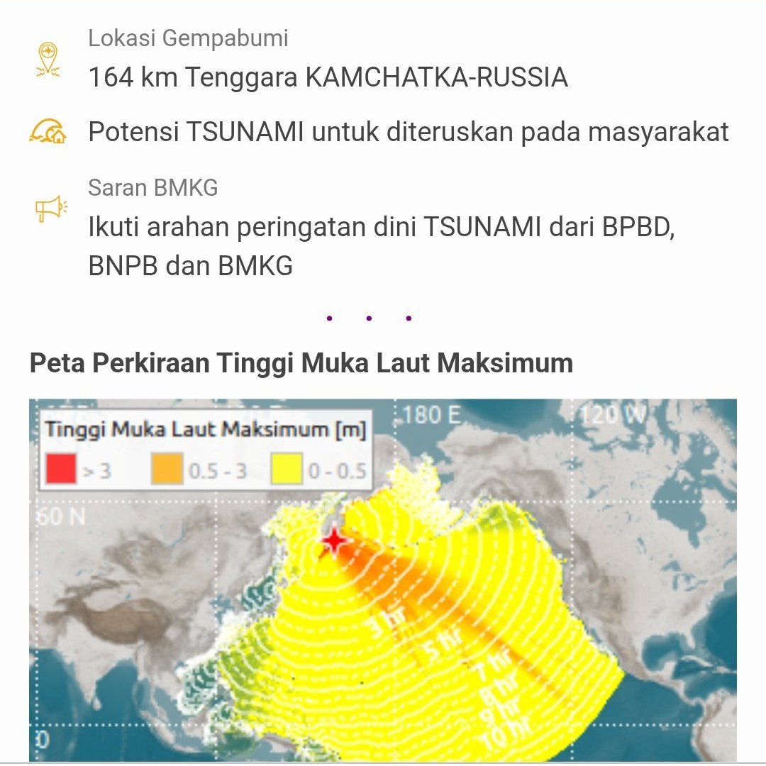 Ga perlu panik berlebihan, lihat warna kuning (Tinggi muka laut maksimum)